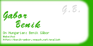 gabor benik business card